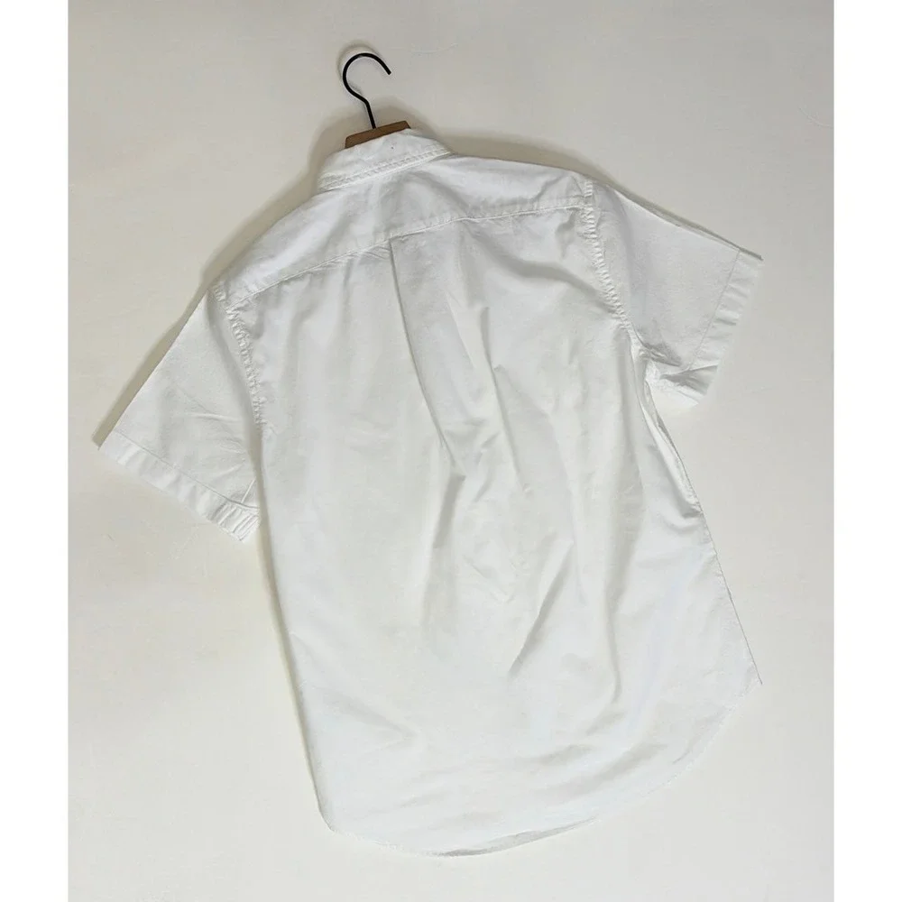 NWT!! Men's J. CREW Short Sleeve Broken-In Organic‎ Cotton Oxford Shirt White S